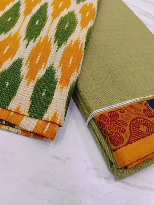 Chettinadu cotton A02109(GREEN Mustard)